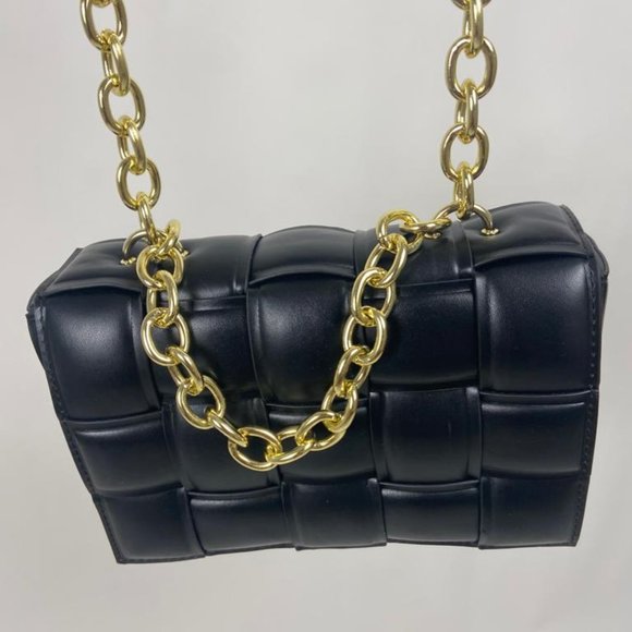Waist Bags Weave Chain Crossbody BLACK - Picture 7 of 8